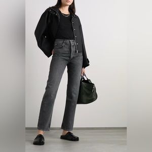 AGOLDE '90s Pinch Waist high-rise straight-leg organic jeans dark gray